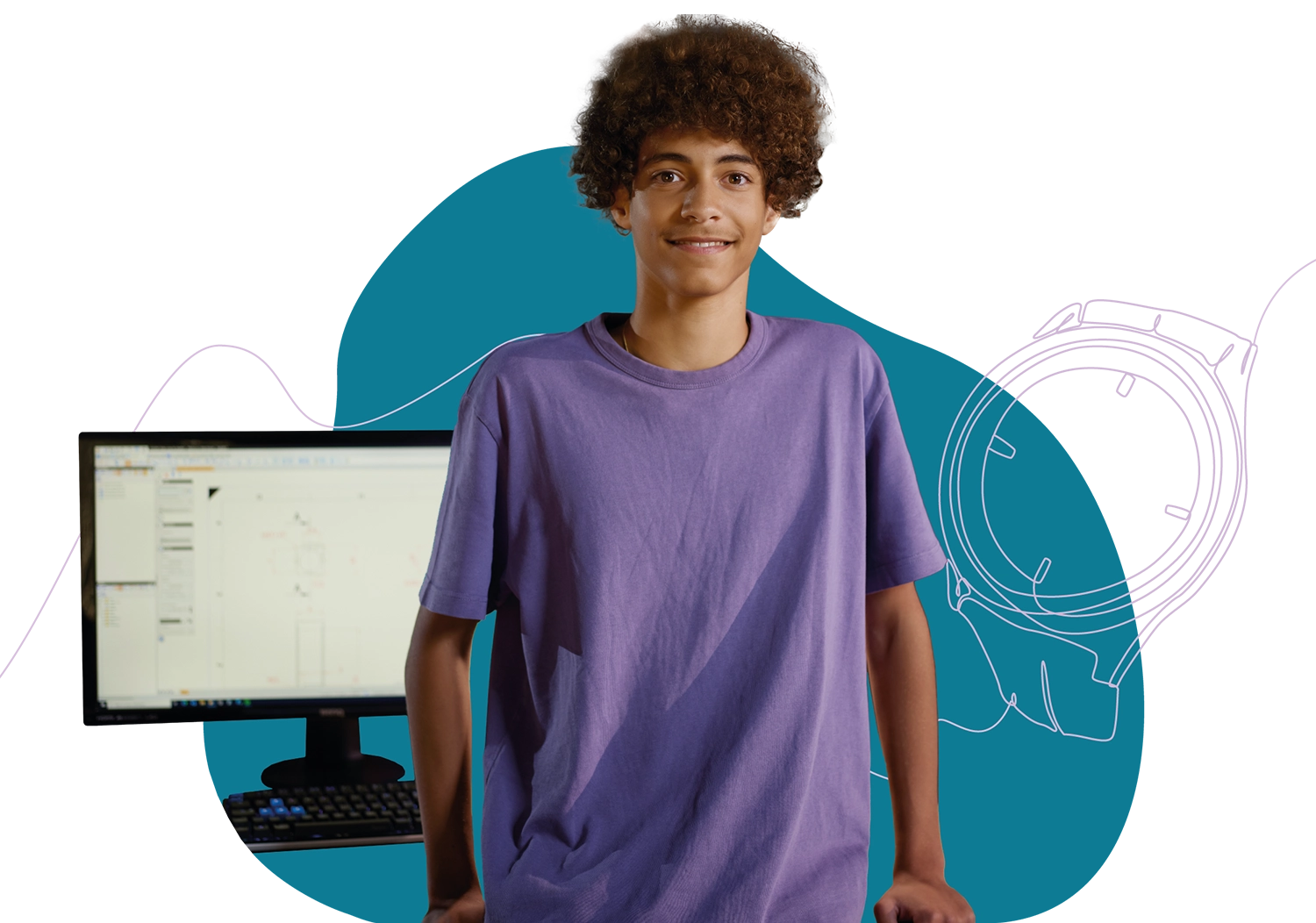 Apprenti dessinateur en construction microtechnique à son poste de travail en Suisse romande